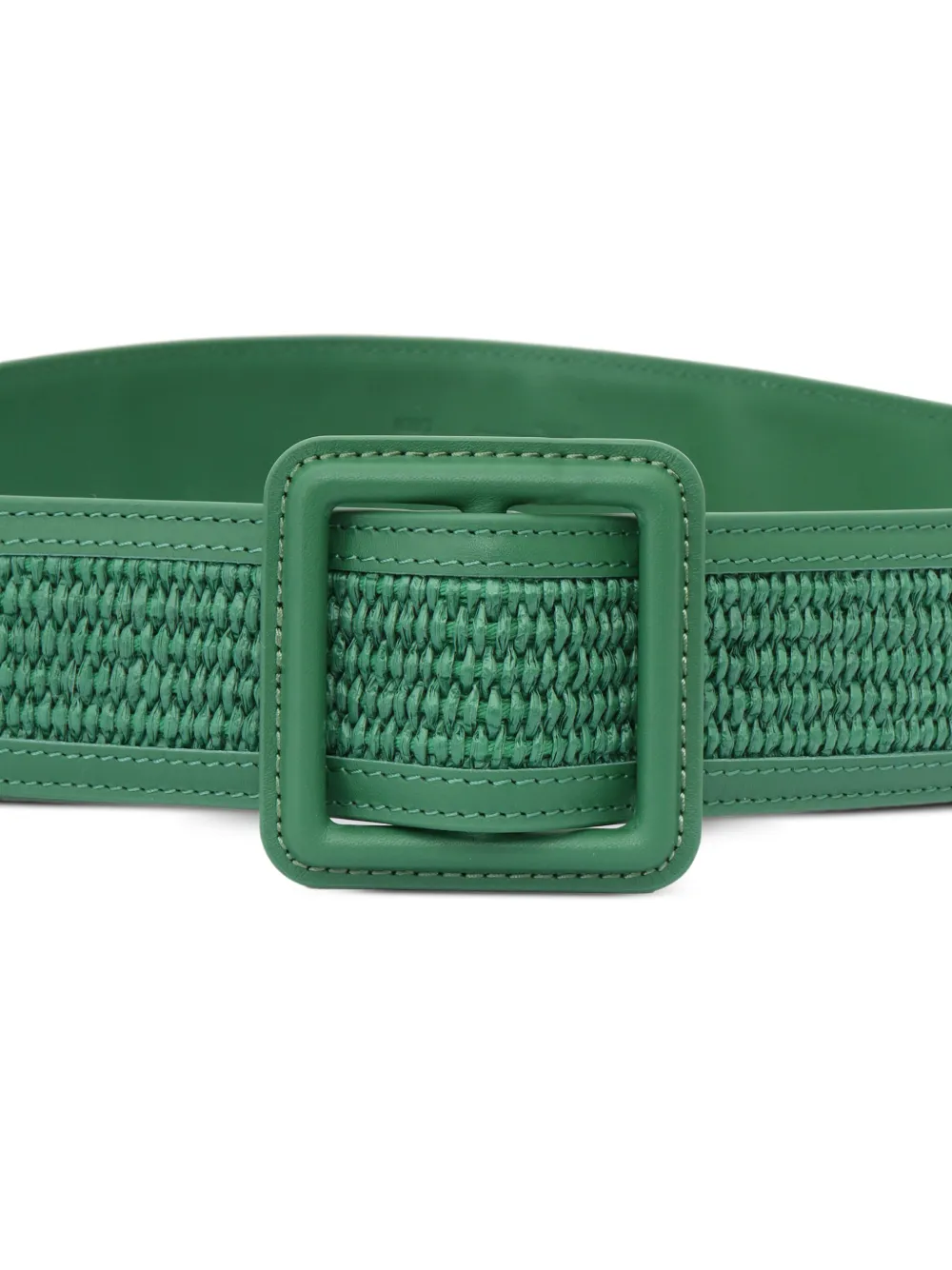 Weekend Max Mara Woven Square-buckle Belt In Green