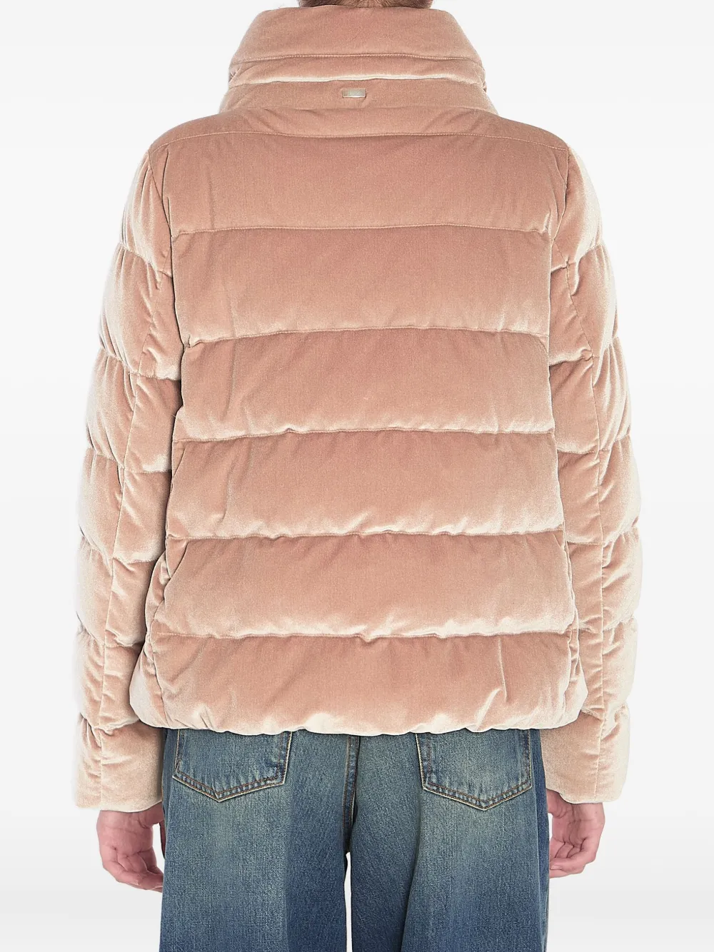 Herno Drawstring Detail Velvet-effect Jacket In Pink