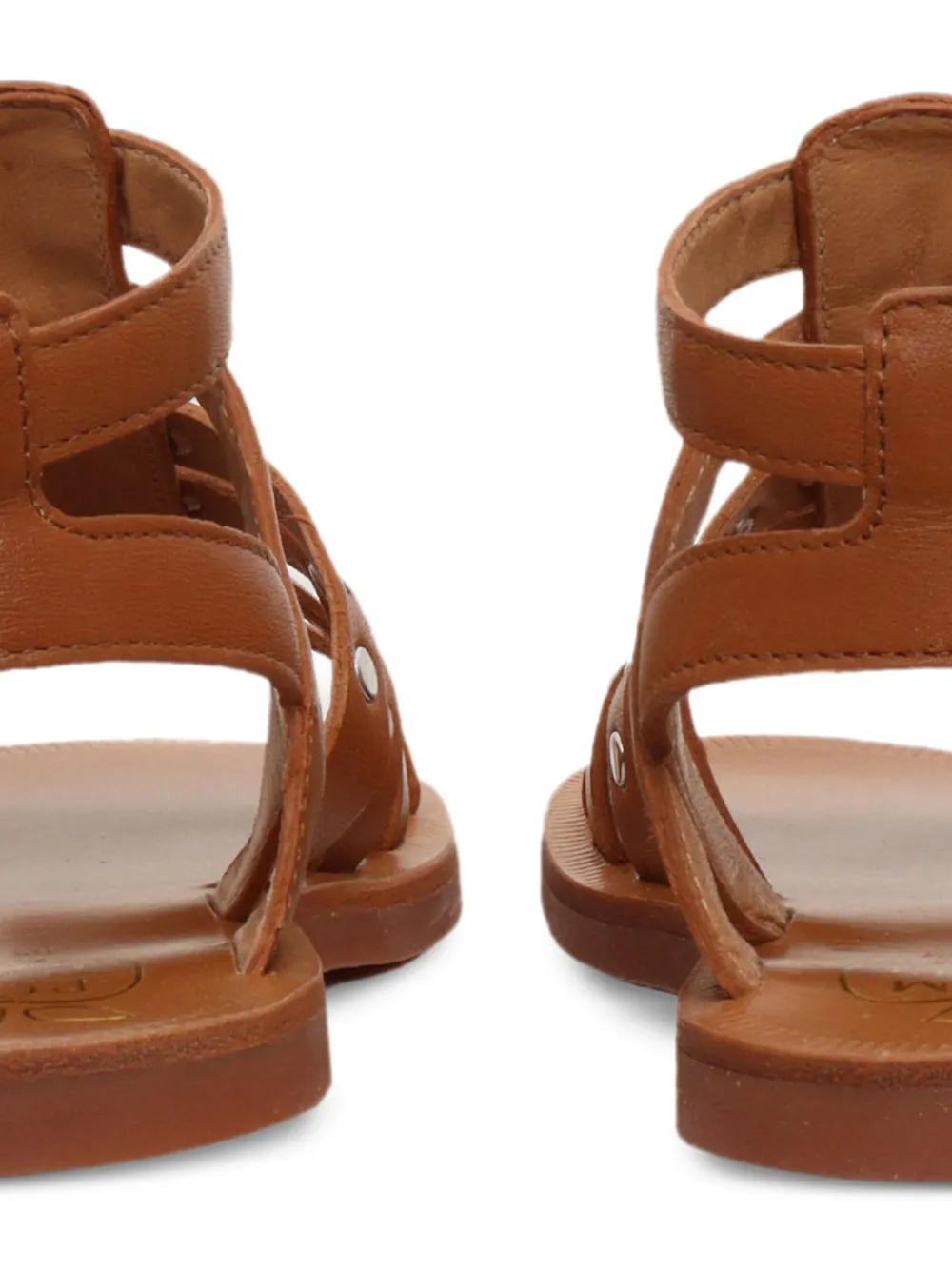 Pom D'api Leren sandalen met studs Bruin