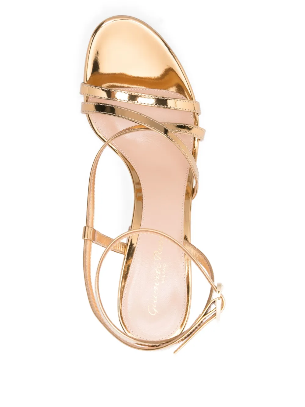 Gianvito Rossi 100mm metallic leather sandals Gold