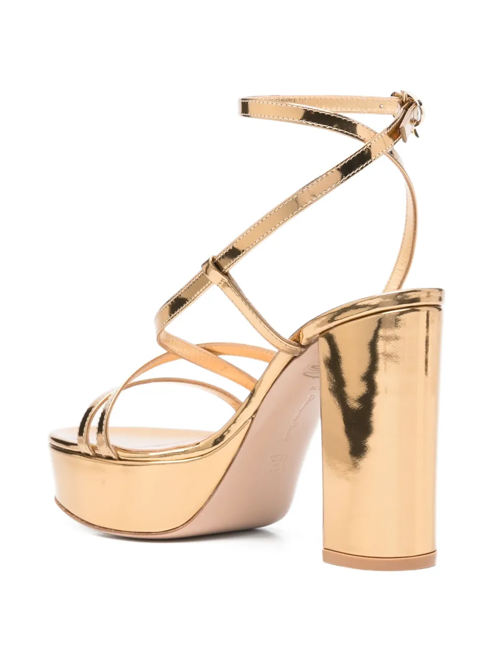 Gianvito Rossi 100mm metallic leather sandals Gold