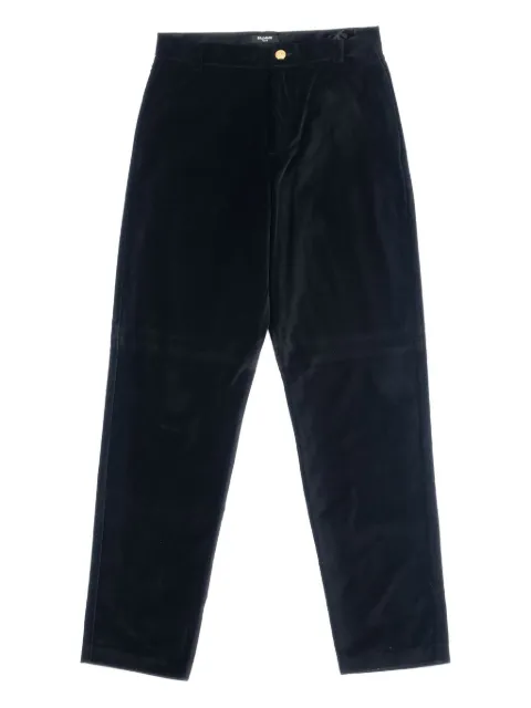 Balmain Kids gold-button velvet trousers