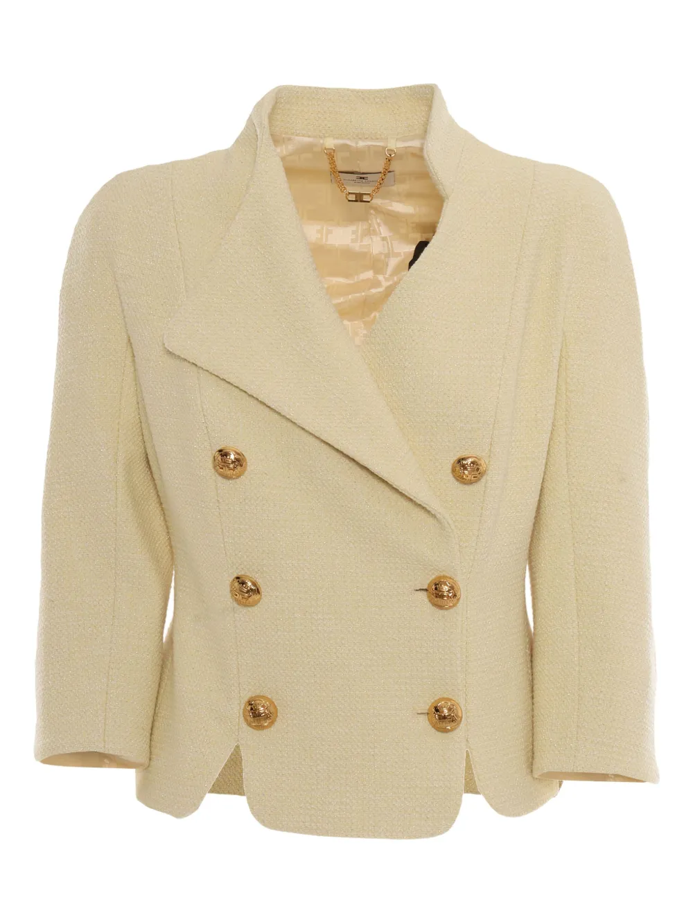 Elisabetta Franchi Jack met dubbele rij knopen Beige