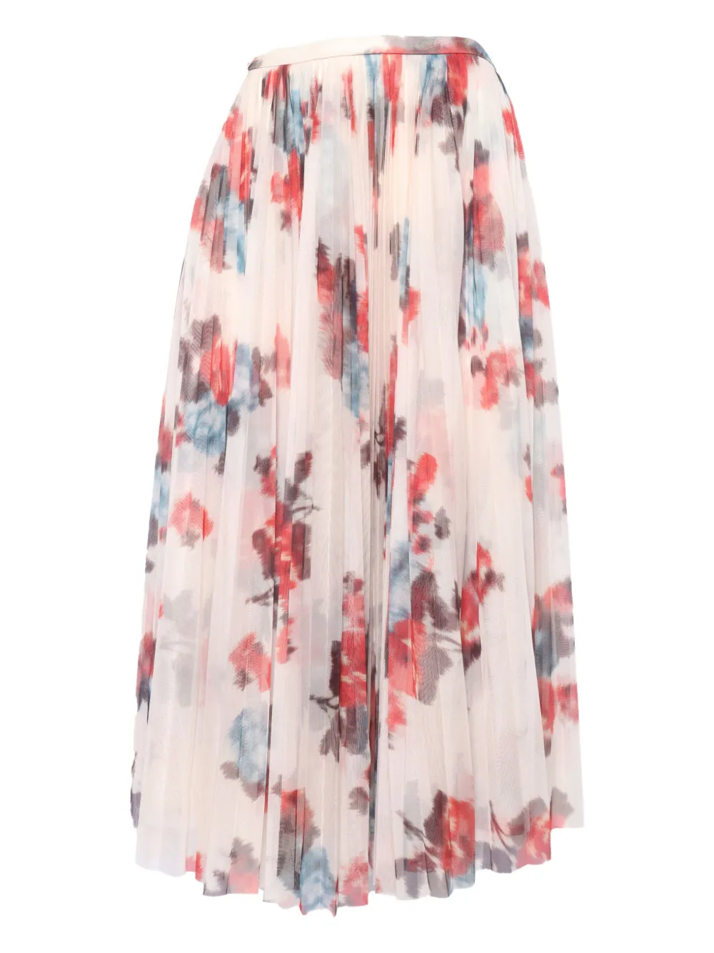 Philosophy Di Lorenzo Serafini Pleated Floral Print Skirt With Airy Silhouette In Pink