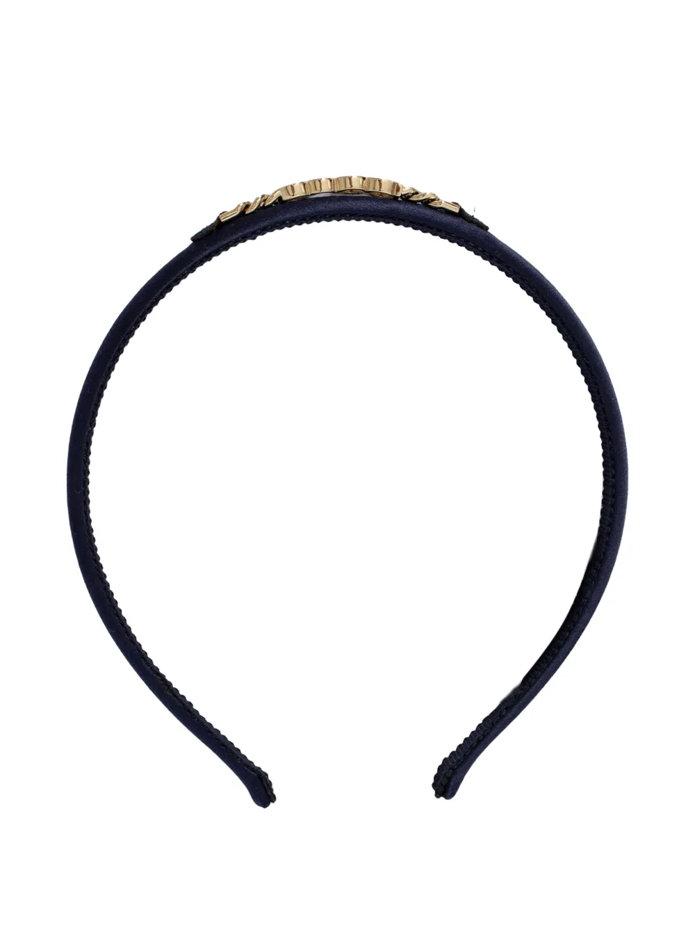 Gucci Kids logo-plaque satin headband Zwart