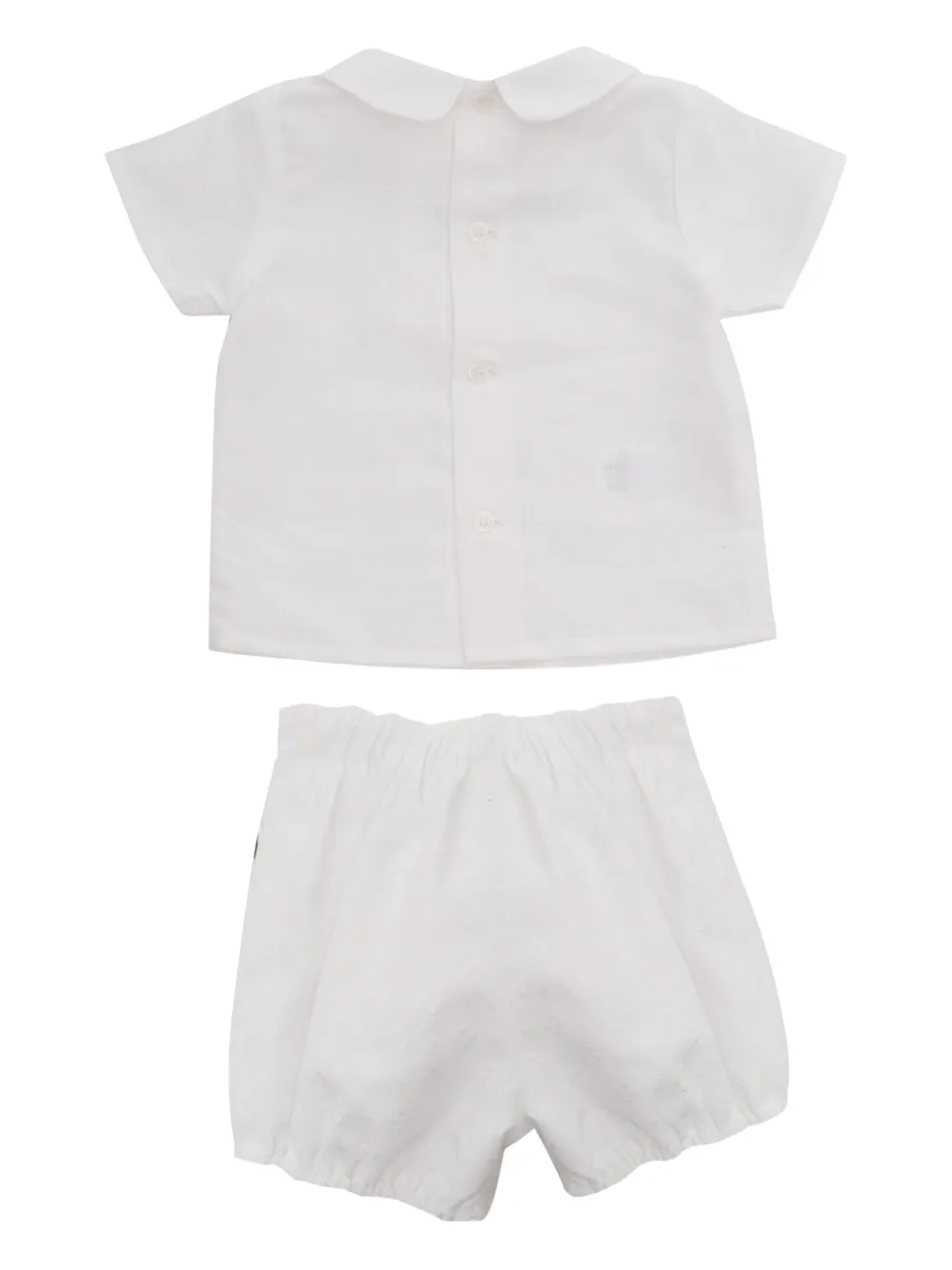 Paz Rodriguez Aura shorts en top met Peter Pan-kraag Wit