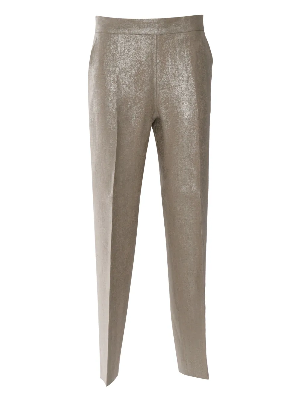 metallic linen trousers