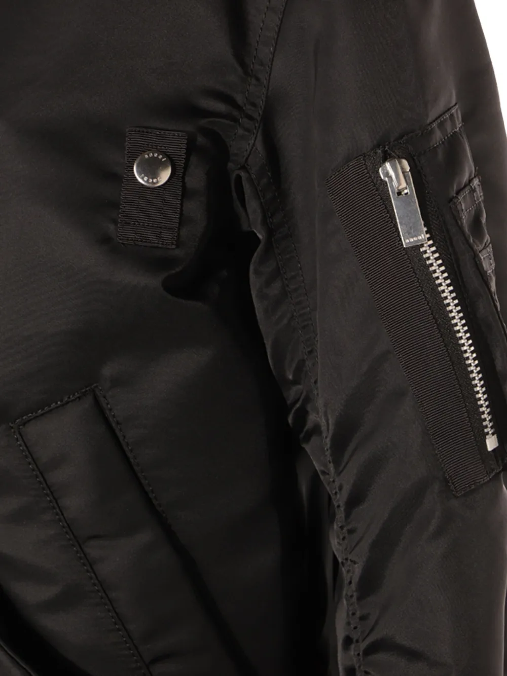 sacai Bomberjack met ruche zak Zwart