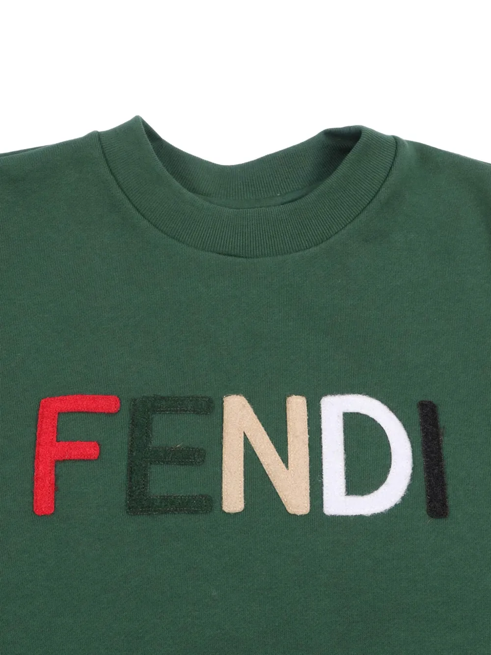 Fendi Kids Sweater met geborduurd logo Groen