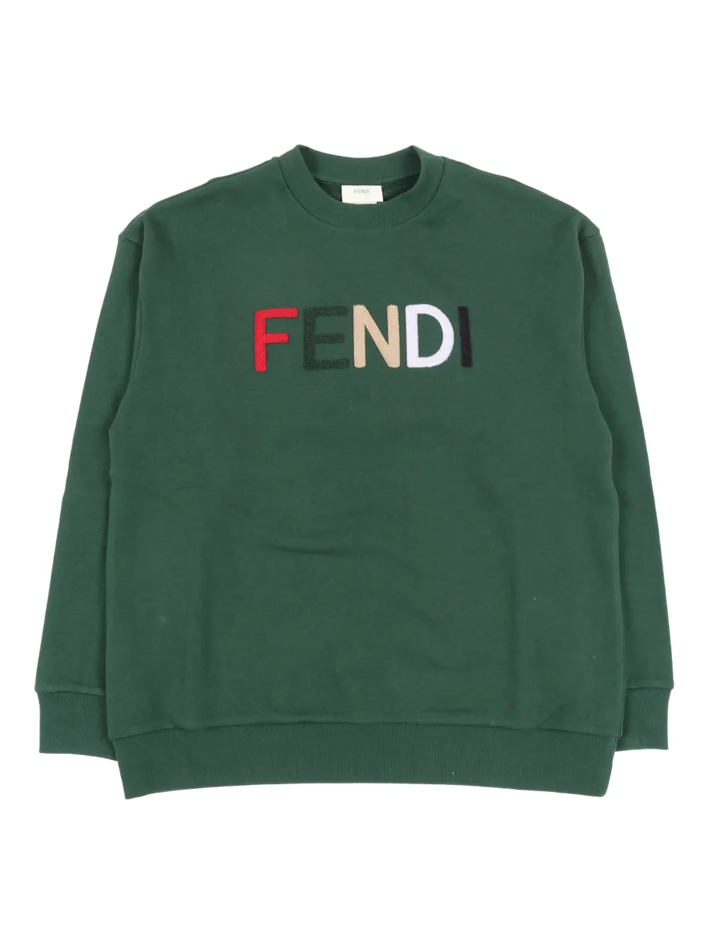 Fendi Kids logo-embroidered sweatshirt - Verde