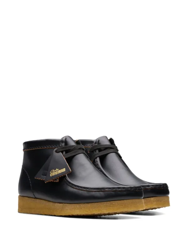 Clarks Originals Wallabee Leather Boots | Black | FARFETCH