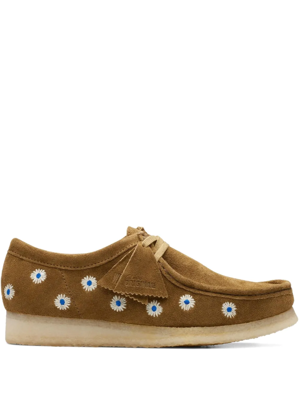 Clarks Originals daisy-embroidered derby shoes Brown