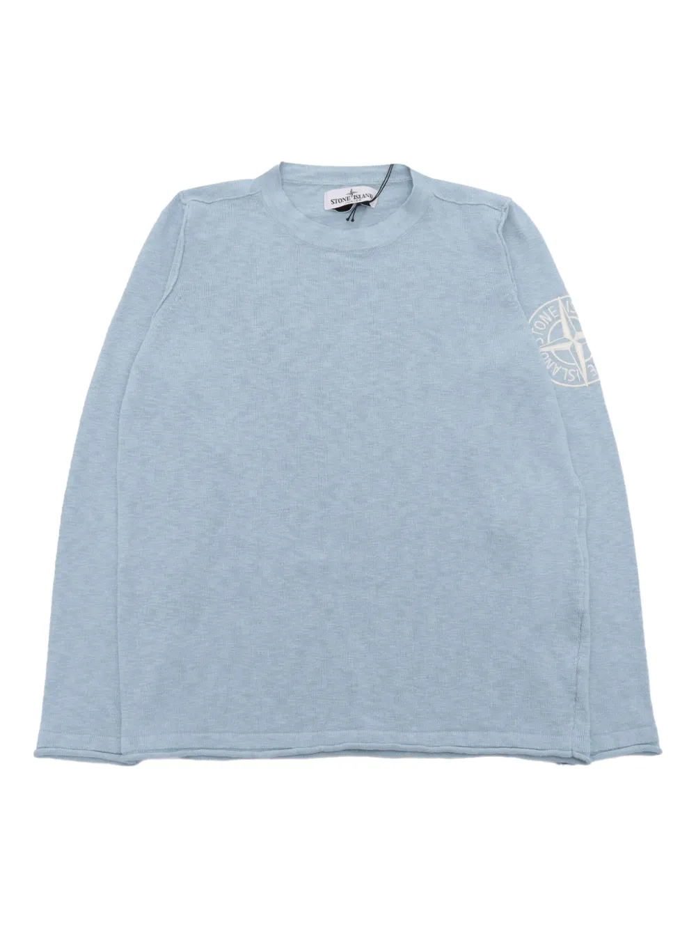 Stone Island Junior Sweater met logopatch Blauw