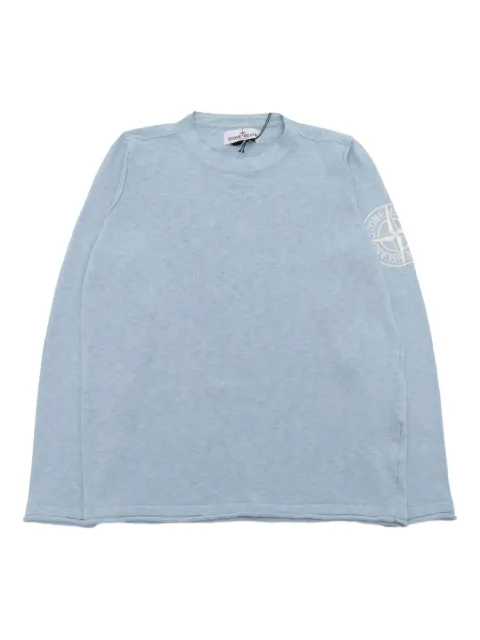 Stone Island Junior logo-patch long-sleeve sweatshirt