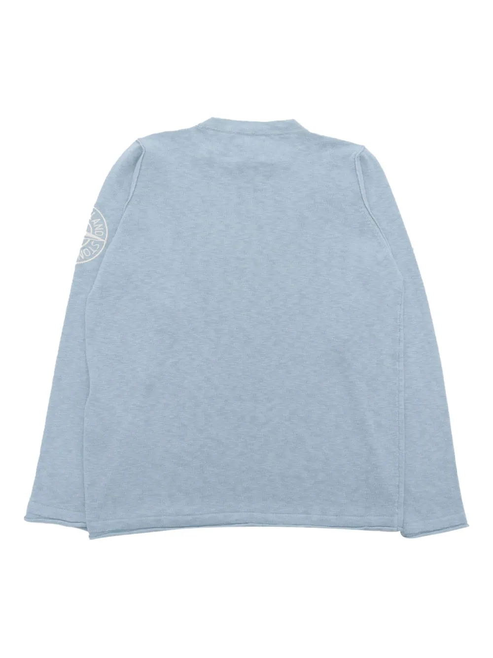 Stone Island Junior Sweater met logopatch Blauw