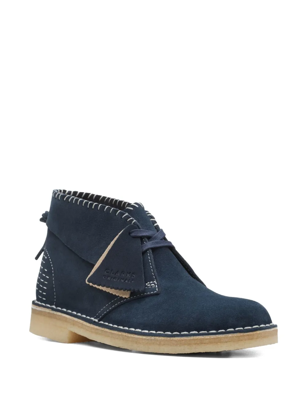 Clarks Originals suede-stitched desert boots Blue