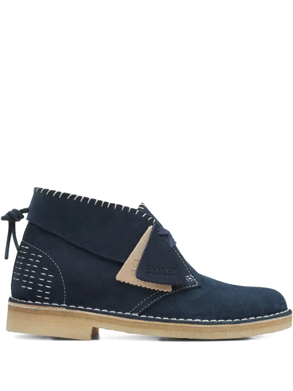 Clarks Originals suede-stitched desert boots Blue