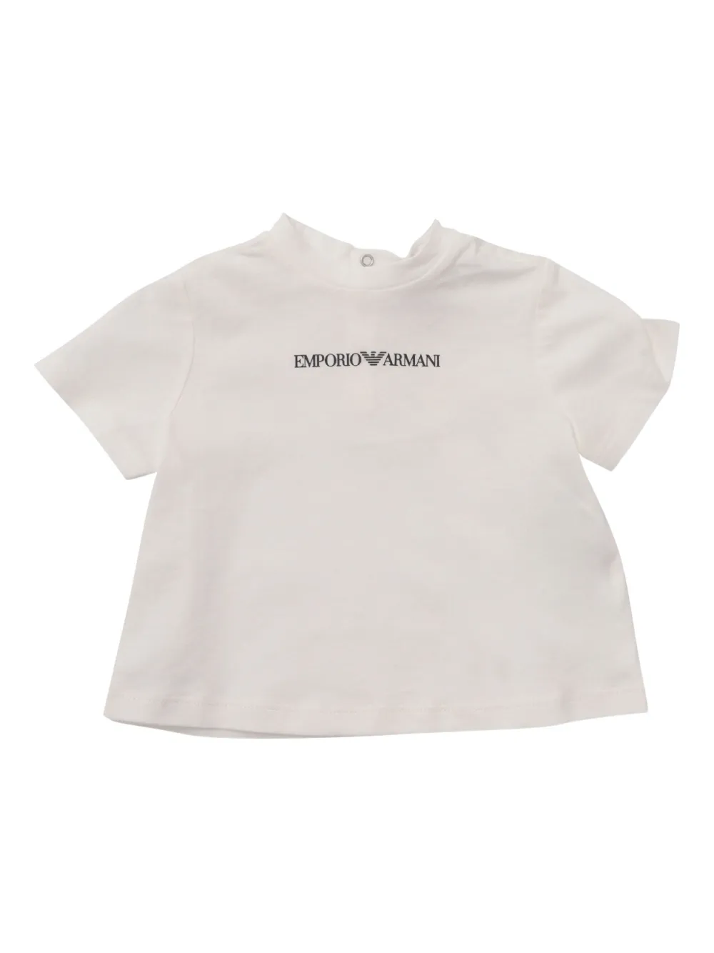 Emporio Ar i Kids T-shirt met knoopsluiting en logo Wit