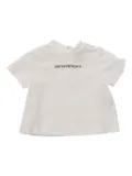 Emporio Armani Kids logo button-fastening T-shirt - White