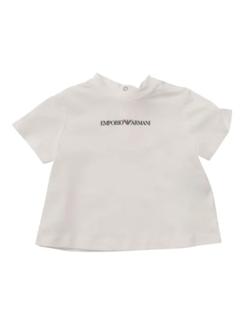 Emporio Armani Kids logo button-fastening T-shirt