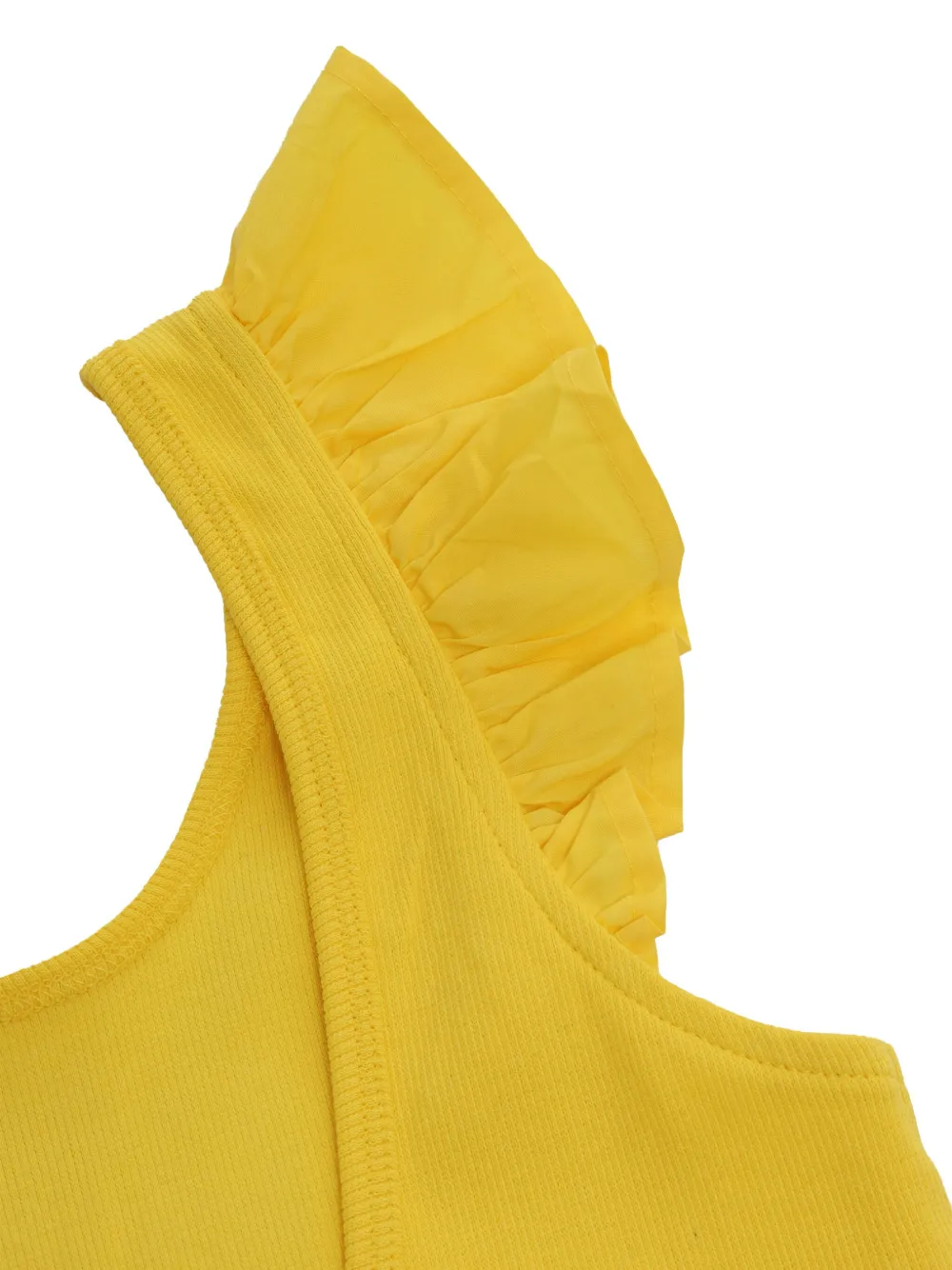 Molo Ruffled Ribbed Top In Yellow