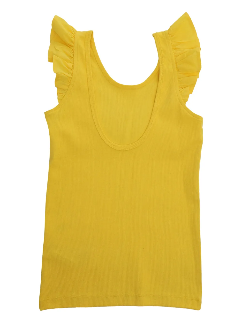 Molo Ruffled Ribbed Top In Yellow
