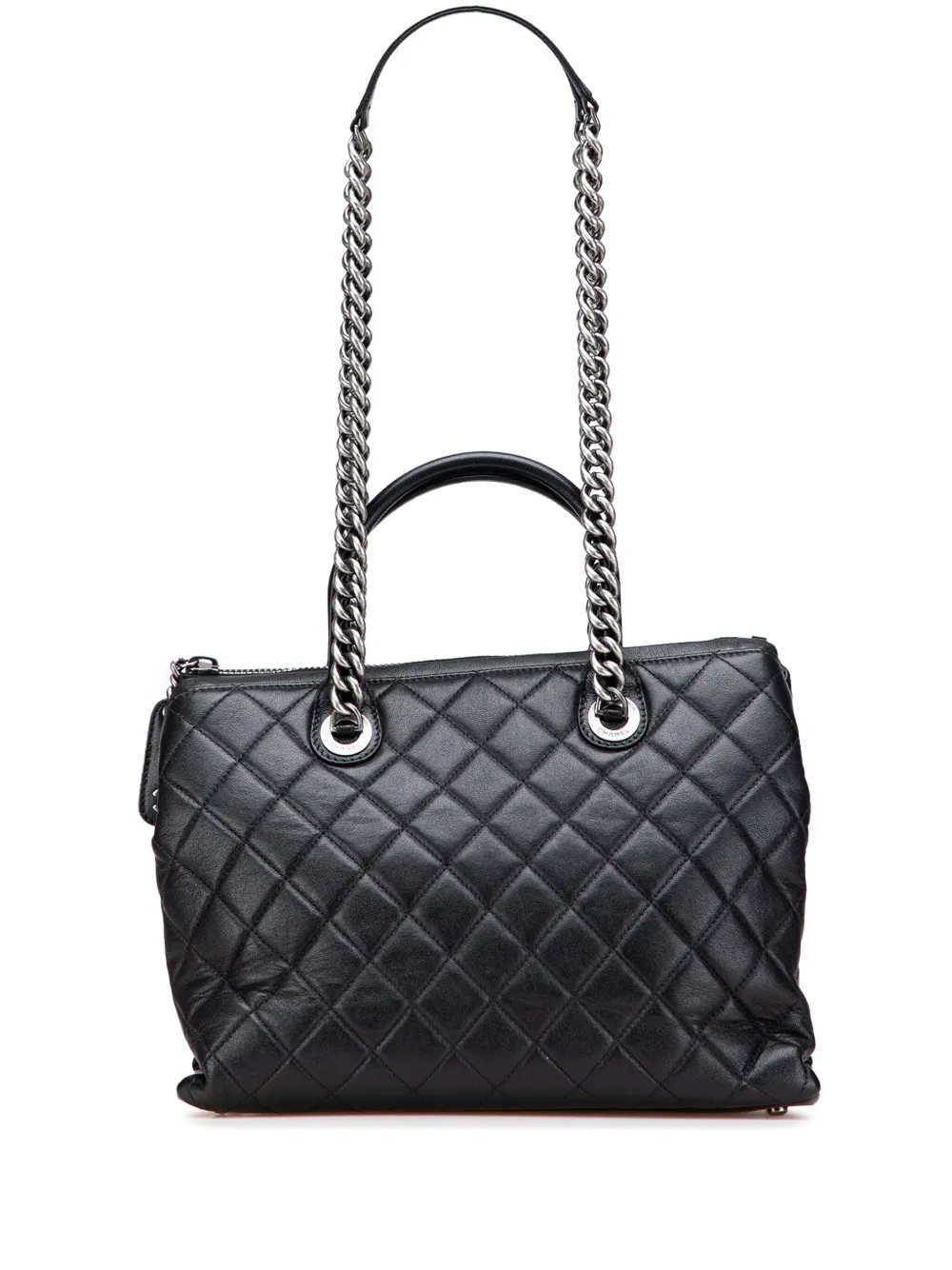 CHANEL Pre-Owned 2014-2015 Medium Quilted Calfskin Boy Chained Tote CHANEL Pre-Owned 2014-2015 Medium Quilted Calfskin Boy Chained Tote