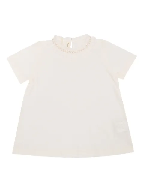 Zhoe & Tobiah embroidered-frill cotton t-shirt