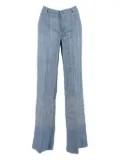 Ermanno Scervino embroidered linen trousers - Blue