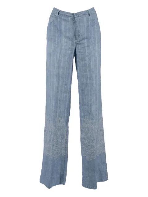 Ermanno Scervino embroidered linen trousers