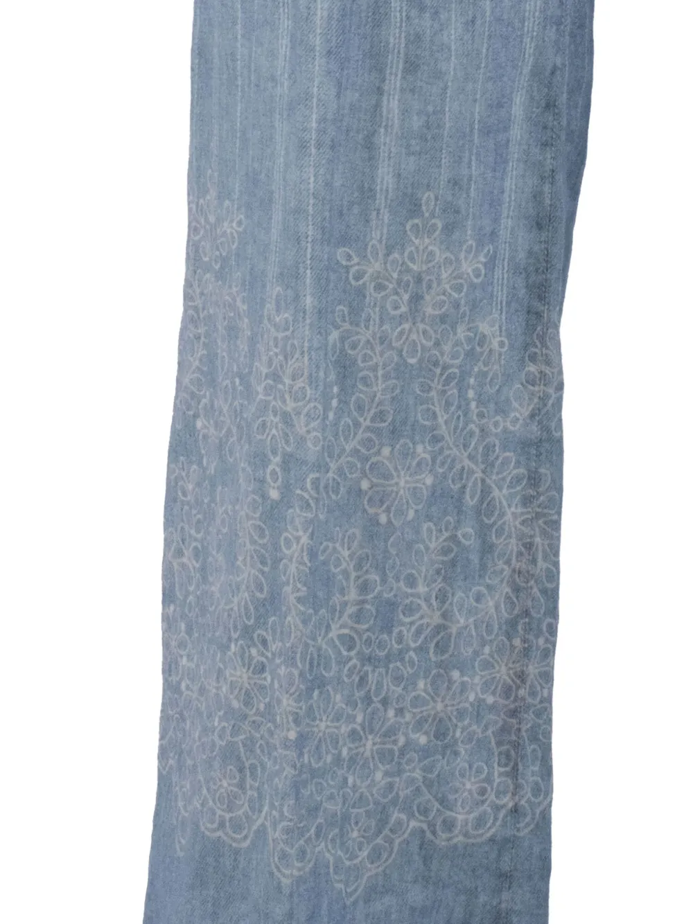 Ermanno Scervino embroidered linen trousers Blauw