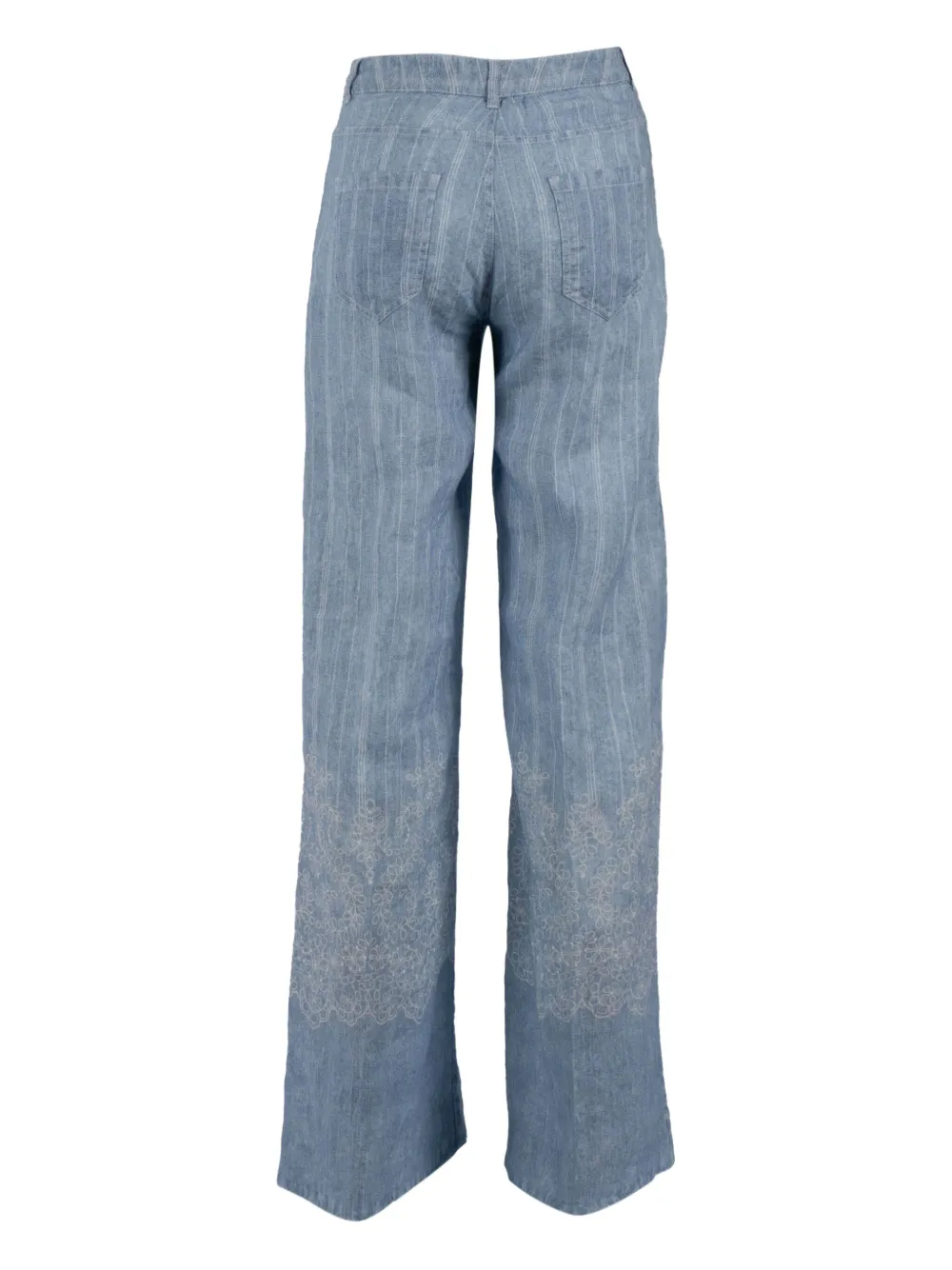 Ermanno Scervino embroidered linen trousers - Blauw
