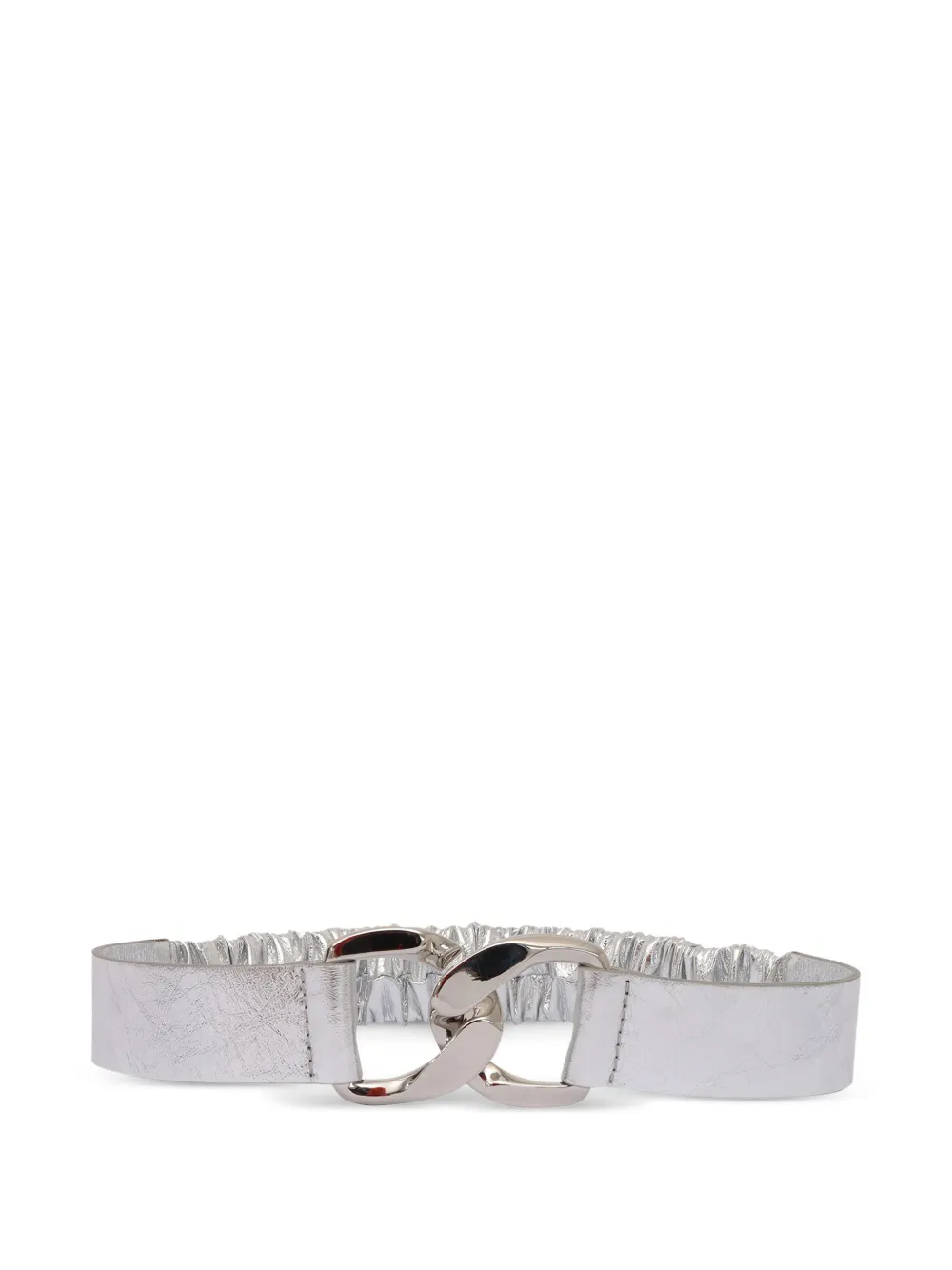 leather chain-buckle belt