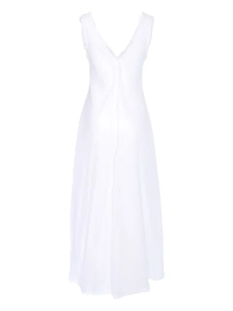P.A.R.O.S.H. frayed V-neck linen dress