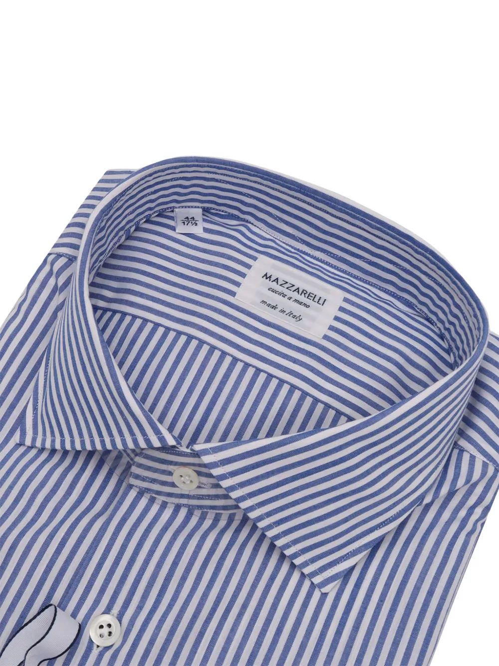 Mazzarelli Gestreept katoenen overhemd - Blauw