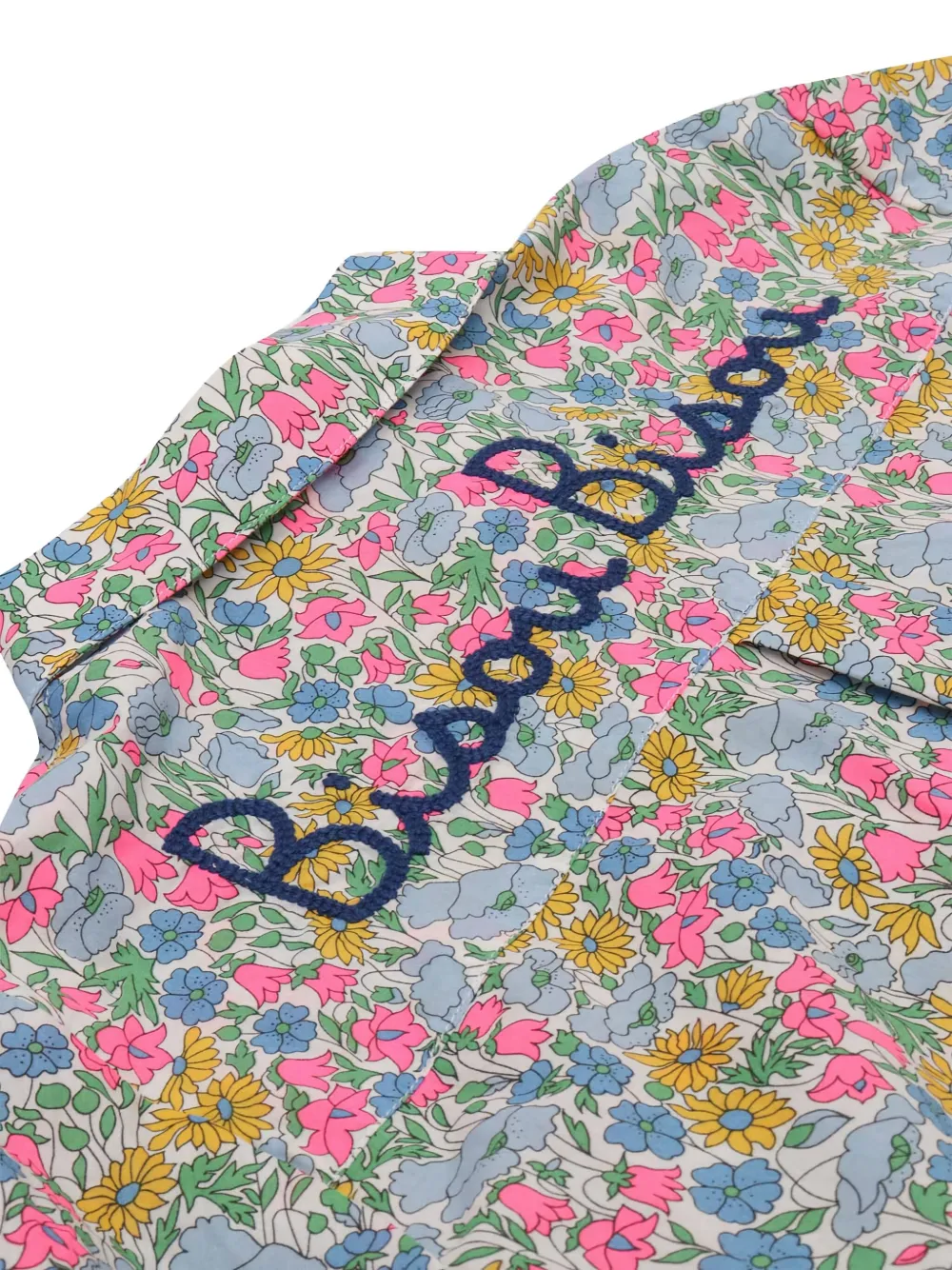 MC2 Saint Barth Kids Mini Brigitte shirt met geborduurde bloemen Blauw