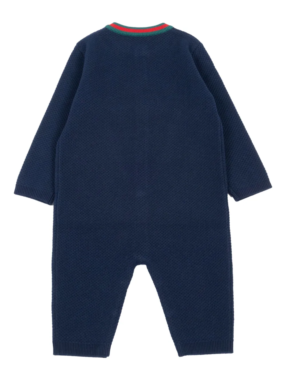 Gucci Kids honeycomb-texture buttoned babygrow Blauw