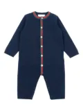 Gucci Kids honeycomb-texture buttoned babygrow - Blue