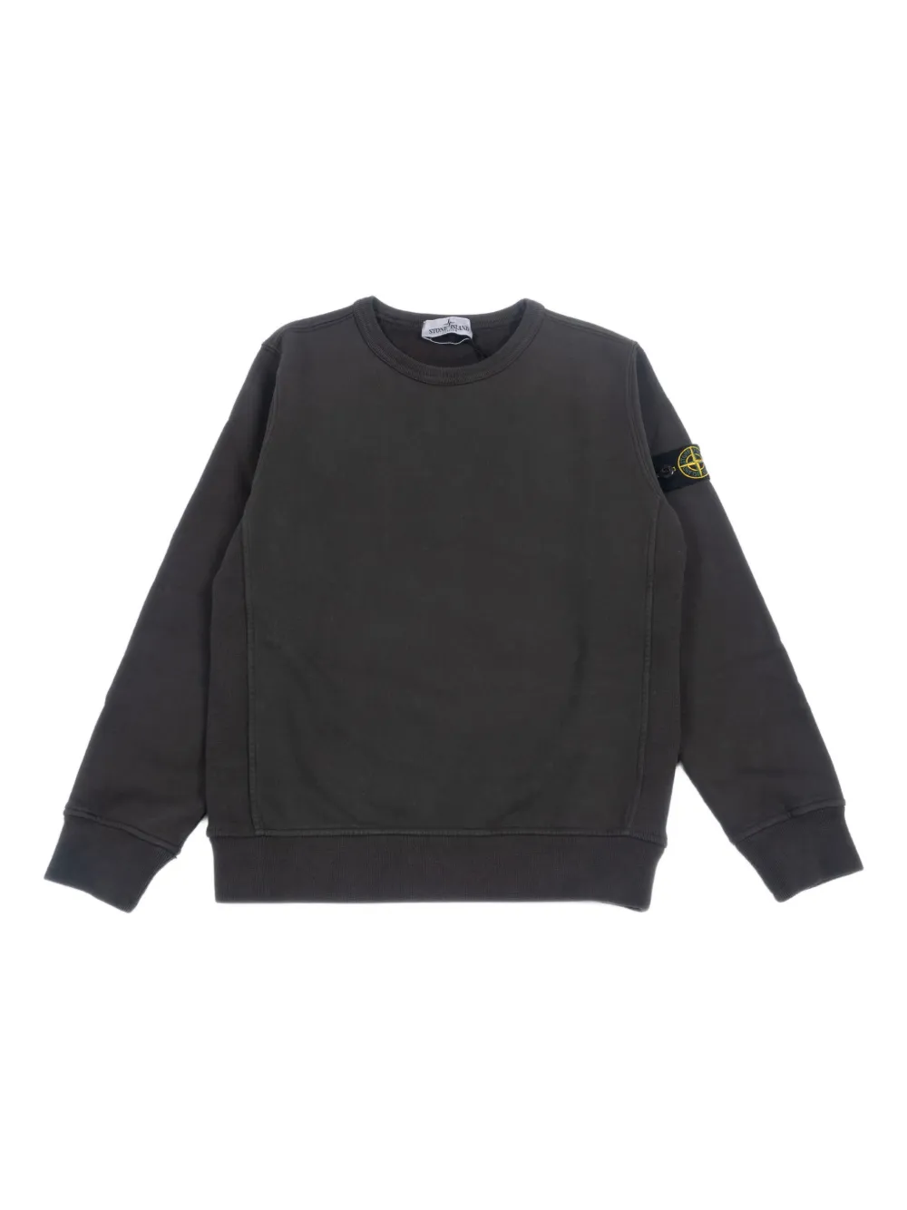 Stone Island Junior logo-patch cotton sweatshirt Grijs