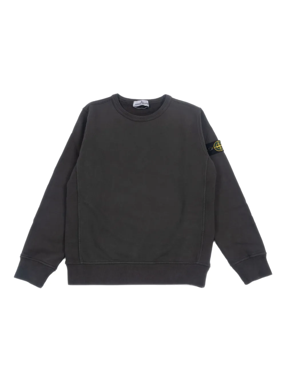 Stone Island Junior Katoenen sweater met logopatch Grijs