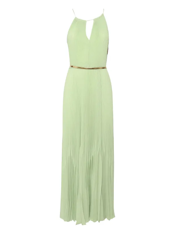 Max Mara Pleated halter-neck Dress | Green | FARFETCH KW
