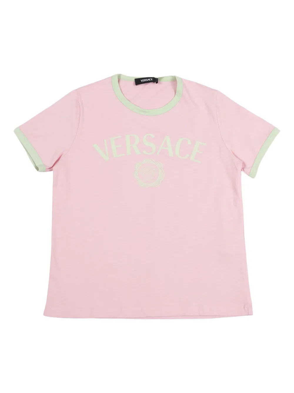 Versace Kids logo-print crew-neck T-shirt Roze