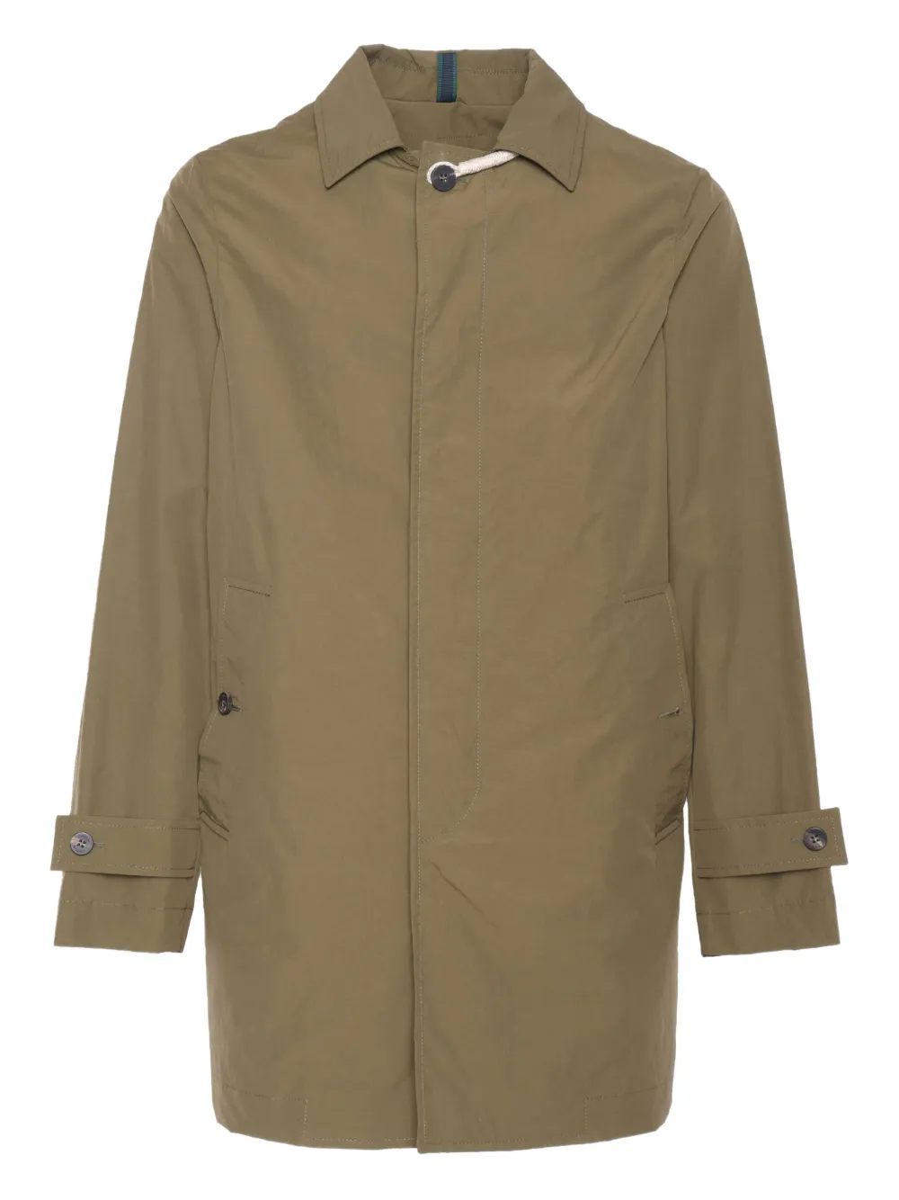 Camplin buttoned trench coat | Green | Image 1