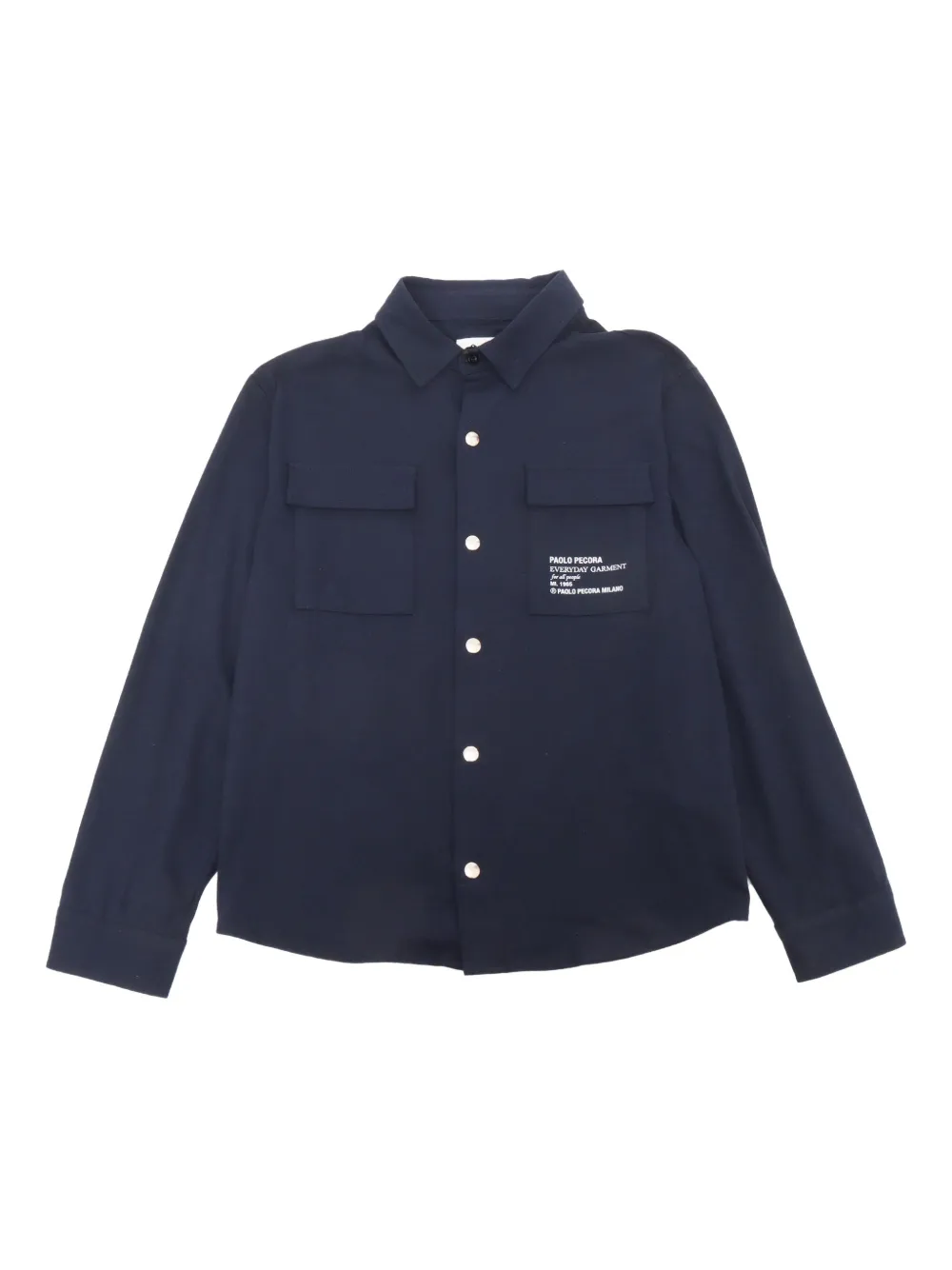 Paolo Pecora Kids Hemdjacke mit aufgesetzten Taschen - Blau