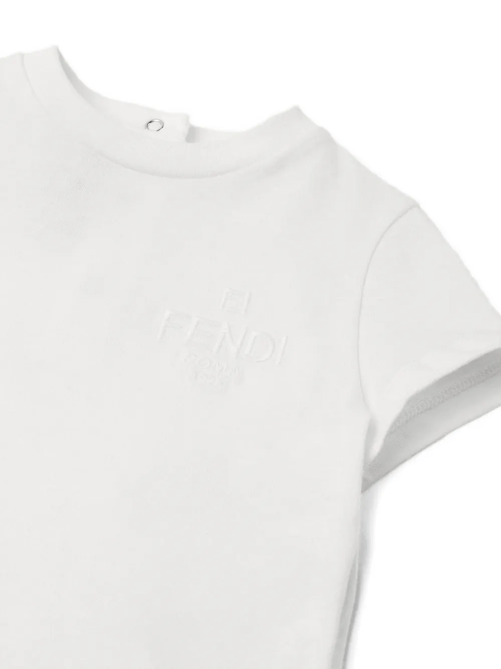 Fendi Kids T-shirt met geborduurd logo Wit