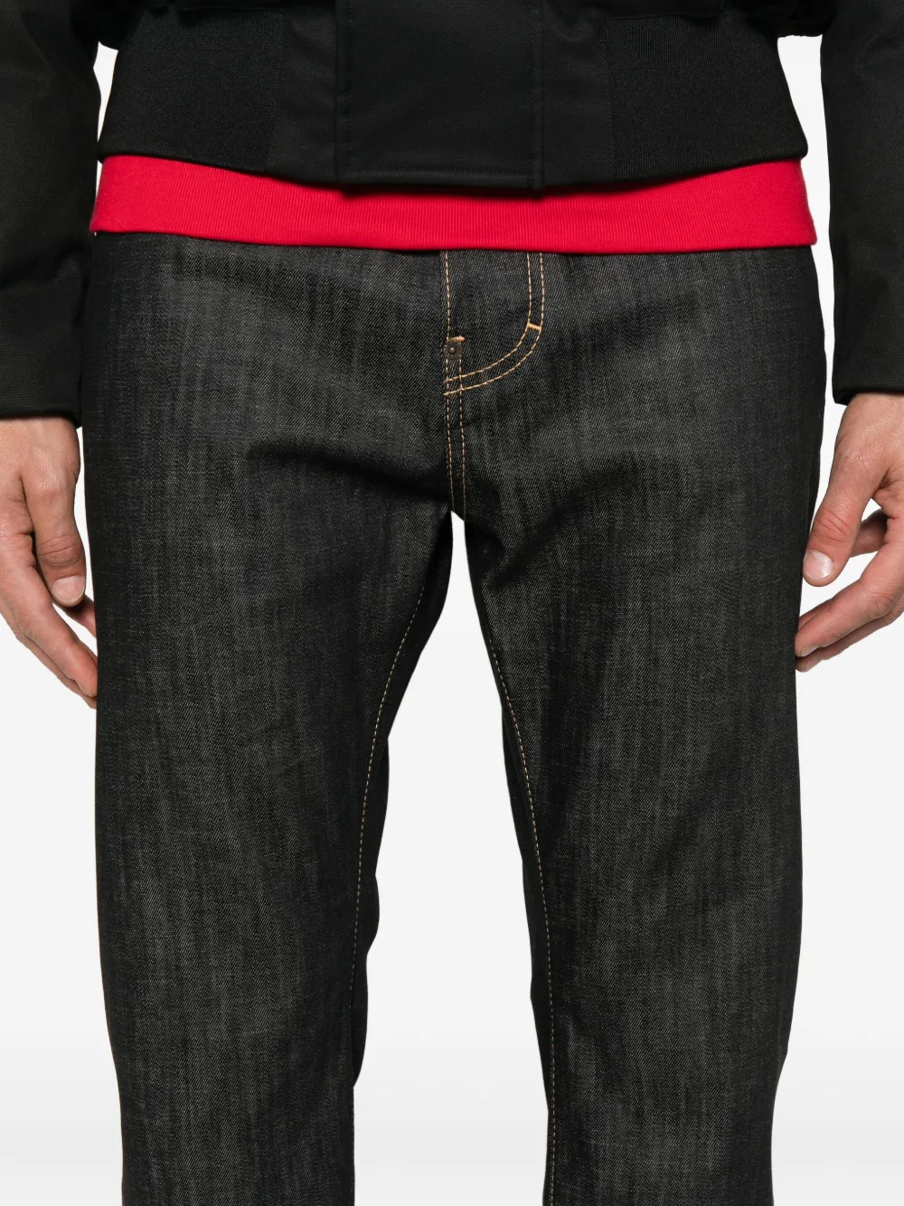 DSQUARED2 cotton contrast-stitch jeans Zwart