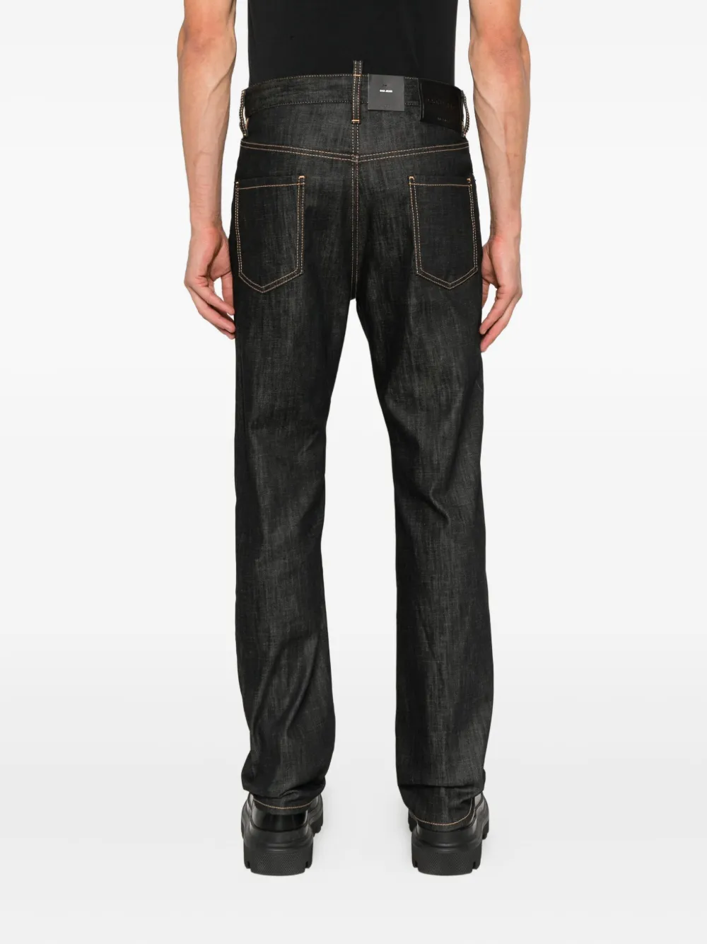 DSQUARED2 cotton contrast-stitch jeans Zwart