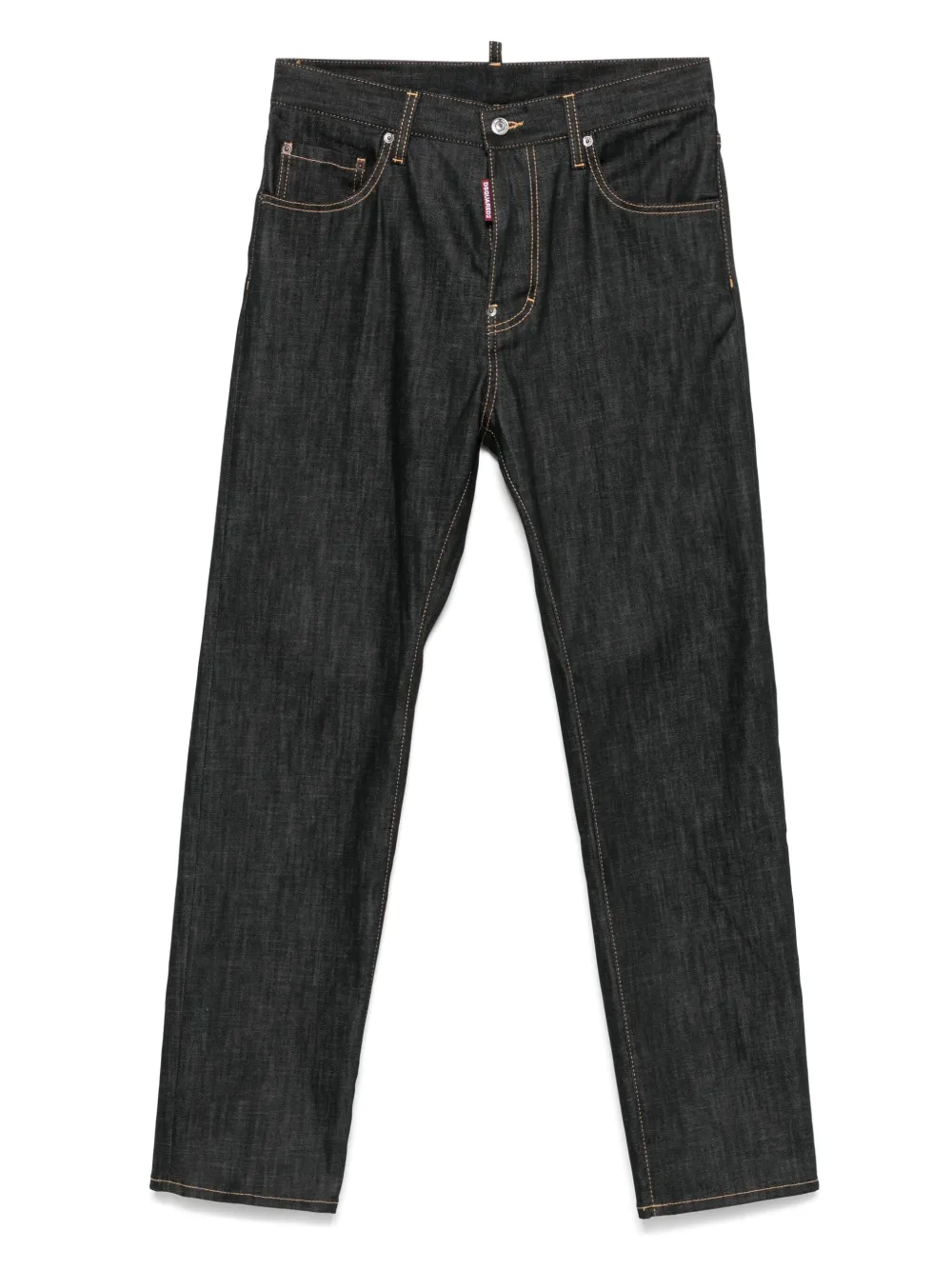 DSQUARED2 Katoenen jeans met contrasterend stiksel Zwart