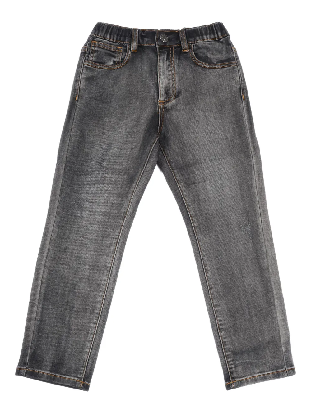 Monnalisa Teddy-patch Five-pocket Jeans In Gray