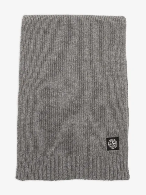 Stone Island Junior ribbed logo-detail scarf